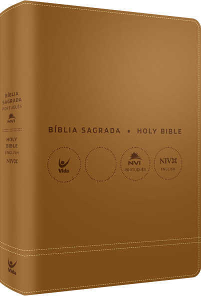 Bíblia Sagrada Nvi – Holy Bible | Português – Inglês | Champanhe – Ouro