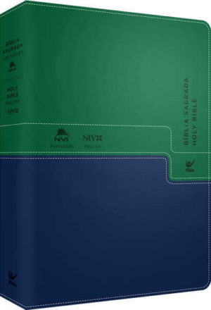 Bíblia NVI Português-Inglês - verde e azul