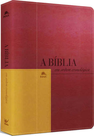 Bíblia NVI em ordem cronológica - Luxo vermelho / mostarda