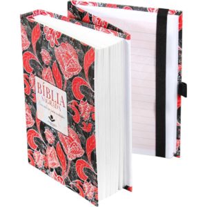 Bíblia Sagrada - com caderno para anotações - Floral Vermelho