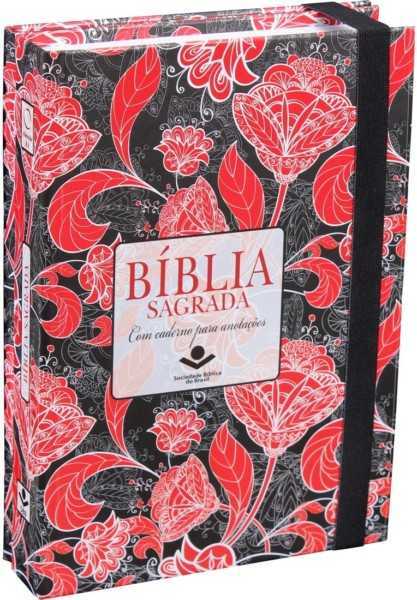 Bíblia Sagrada – Com Caderno Para Anotações – Floral Vermelho