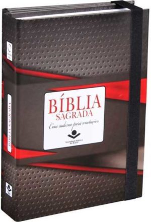 Bíblia Sagrada - com caderno para anotações - Cinza e Vermelho
