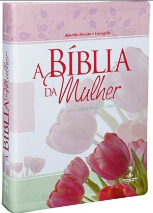 A Bíblia da Mulher - Tulipa/Borda Prateada – Grande RC