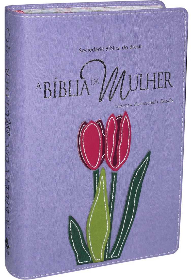 A Bíblia Da Mulher – Orquídea/Lilás/Borda Florida – Média Ra