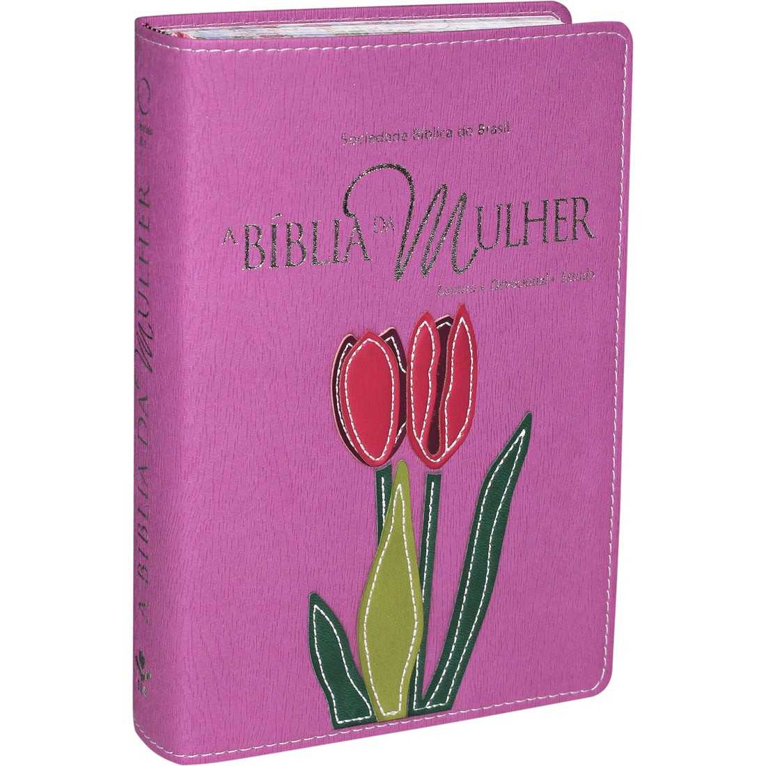 A Bíblia Da Mulher – Orquídea/Roxa/Borda Florida – Média Ra