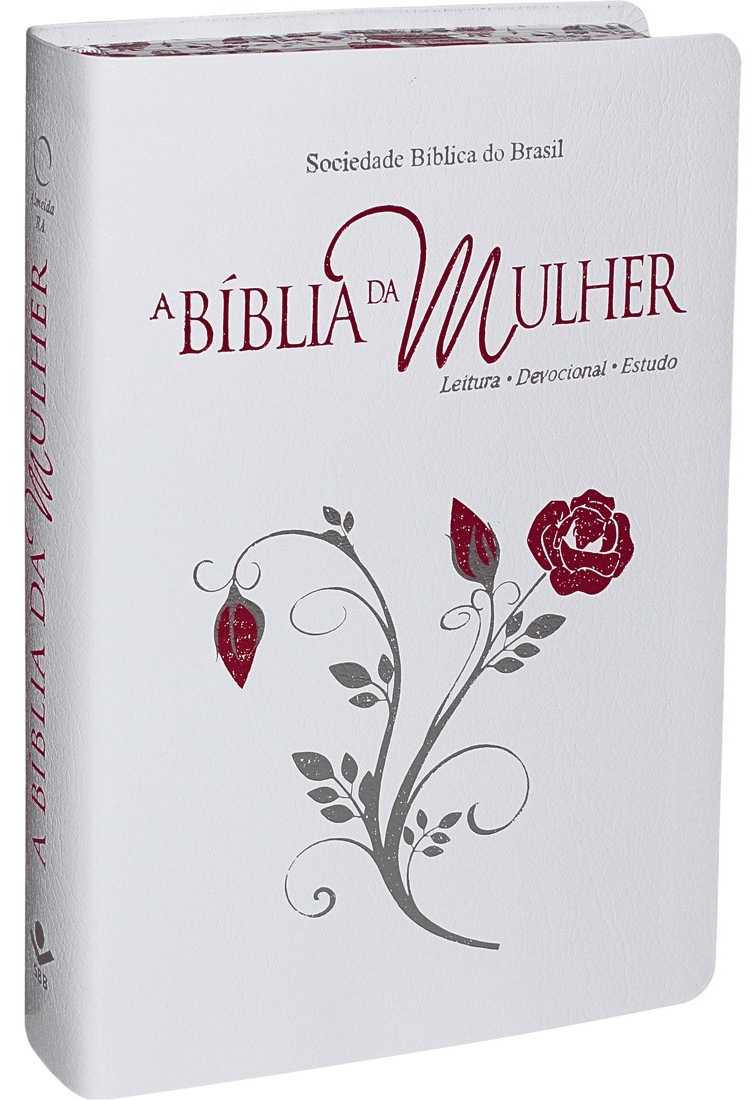 A Bíblia Da Mulher – Branca/Flor/Borda Florida – Média Ra