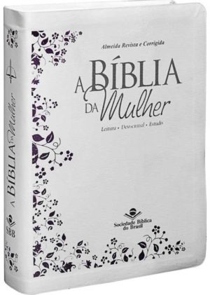 A Bíblia da Mulher – Branco/Borda Prateada – Média RC