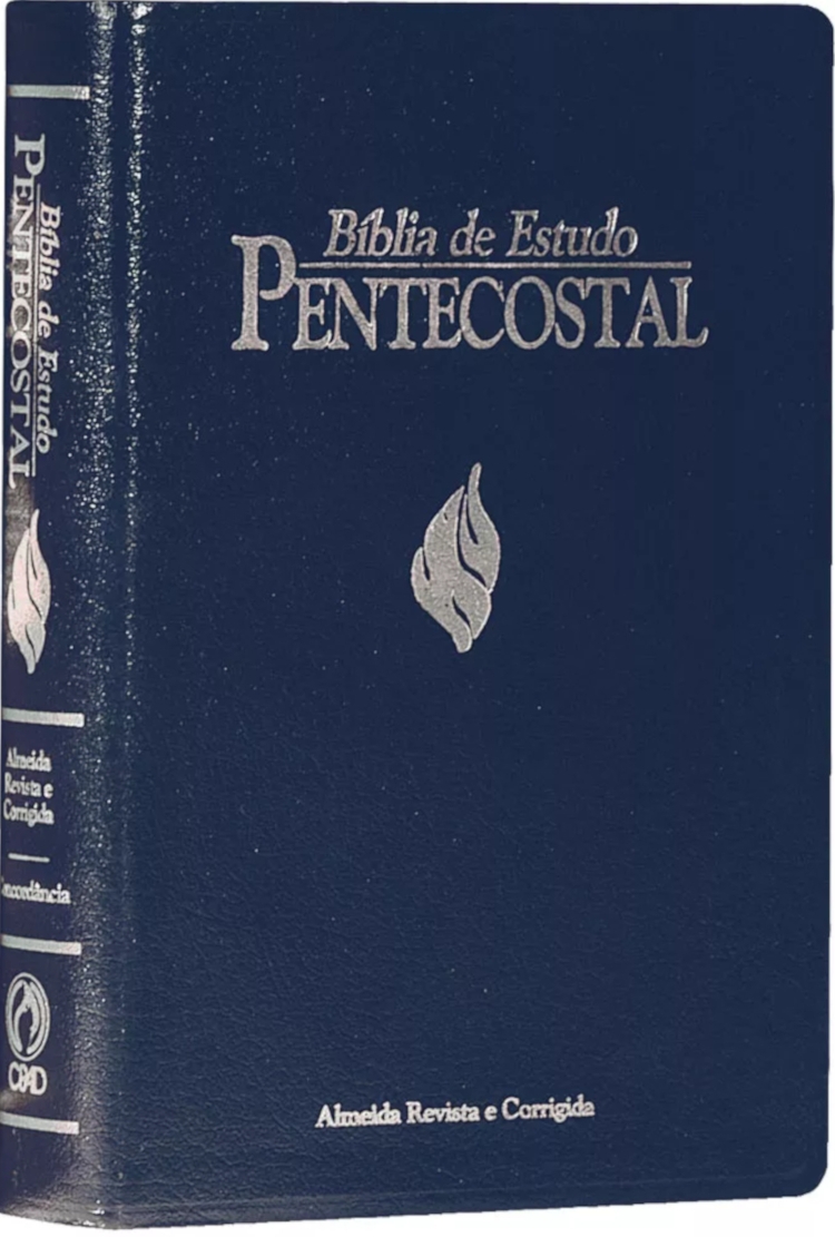 Bíblia De Estudo Pentecostal Média – Revista E Corrigida (Luxo/Azul)