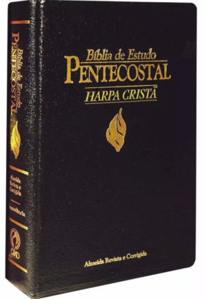 Bíblia de estudo Pentecostal média - Harpa cristã - Revista e corrigida (Luxo/preta)