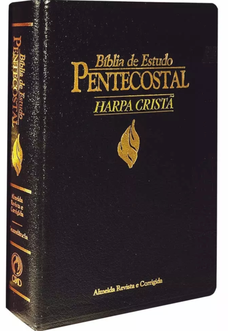 Bíblia De Estudo Pentecostal Média – Harpa Cristã – Revista E Corrigida (Luxo/Preta)