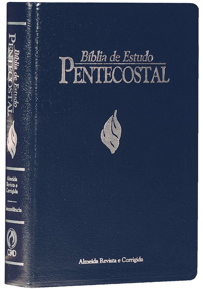 Bíblia De Estudo Pentecostal Grande – Revista E Corrigida (Luxo/Azul)