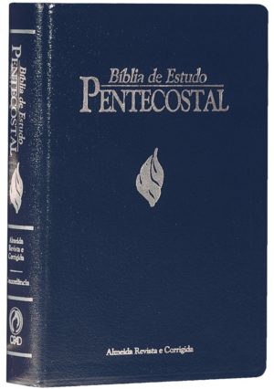Bíblia de estudo pentecostal RC - Grande, luxo Azul