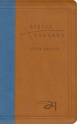 Bíblia Almeida Século 21 | Marrom E Azul – Letra Grande