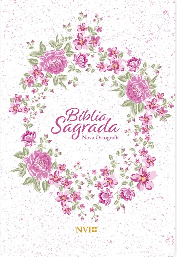 Bíblia Sagrada Nvi – Nova Ortografia | Semi Luxo Rosa Floral