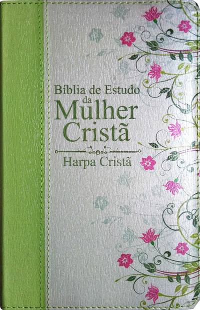 Bíblia De Estudo Da Mulher Cristã Rc | Média Verde Com Flores- C/Harpa Cristã