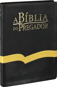 Bíblia Do Pregador Preto Com Faixa Dourada