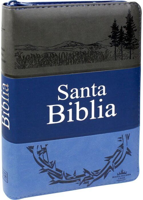 Santa Bíblia Com Zíper | Espanhol | Azul Triotone