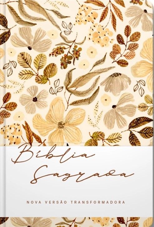 Bíblia Sagrada NVT Slim Floral Creme