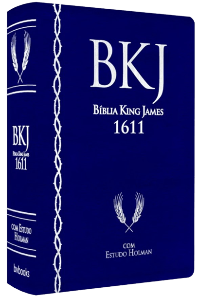 Bíblia De Estudo King James Fiel De 1611 Holman Azul Nova Edição