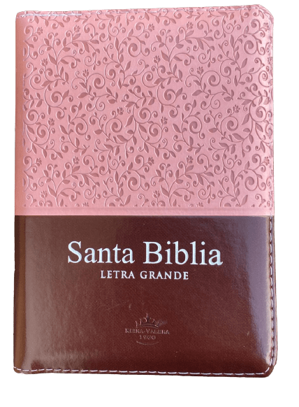 Santa Bíblia Letra Grande Pequena com Zíper Nobre Rosa/Marrom