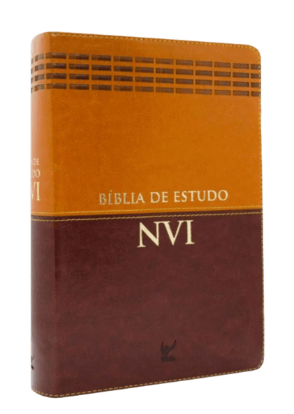 Bíblia de Estudo NVI Luxo Marrom e Caramelo