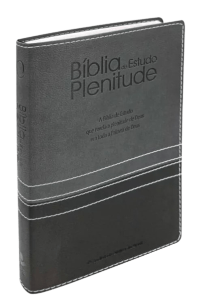 Bíblia de Estudo Plenitude RA Preto e Cinza Com índice