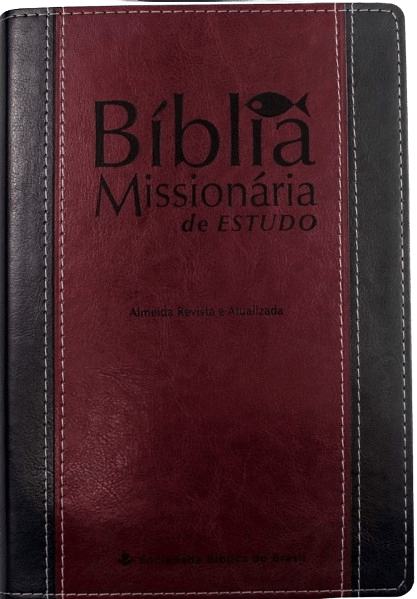 Bíblia Missionaria De Estudo RA Preto e Vinho