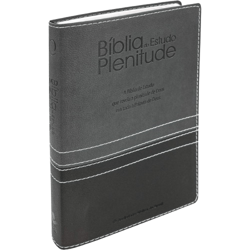 Bíblia de Estudo Plenitude RA Preto e Cinza Sem Índice