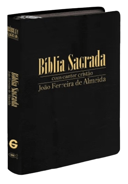 Bíblia Sagrada Rc Preta Cantor Cristão com ZÍPER