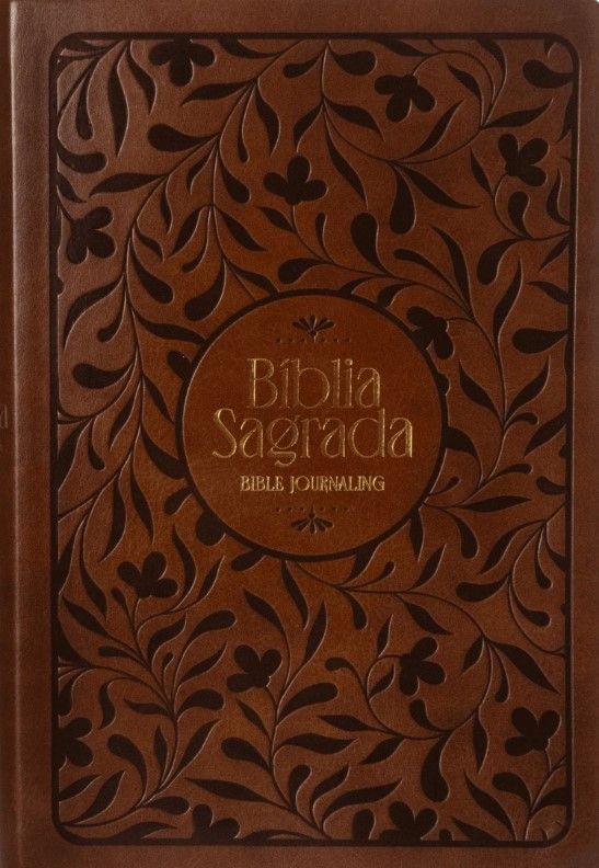 Bíblia NVI Bible Journaling Couro Soft Marrom Com Espaço Para Anotações