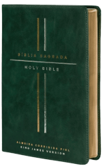 Bíblia Sagrada Bilíngue Português/Inglês ACF KJV Couro Soft Verde Leitura Perfeita